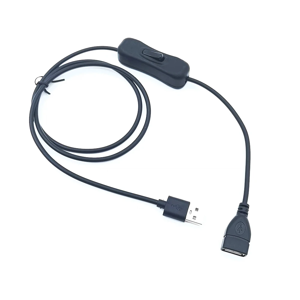 1m USB Cable Extension Cord With Switch ON/OFF Cable Extension USB 2.0 A Male to A Female Extension Extender Cable