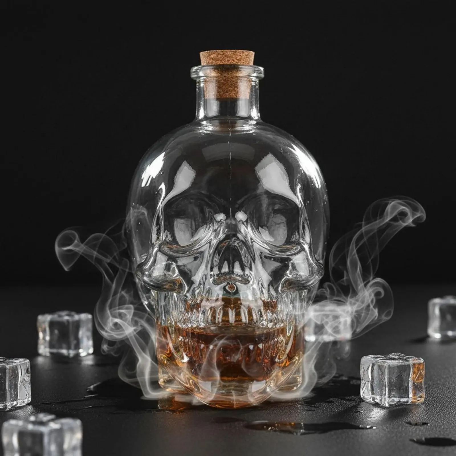 Skull Bourbon Decanter With Cork Skull Shaped Decanter Skeleton Head Bottle Spooky Attraction Halloween Alcohol Bottle Thick