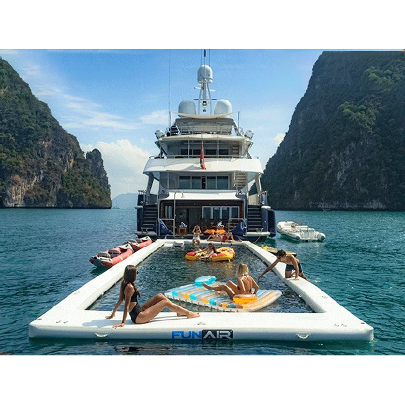 Offshore Inflatable Swimming Pool With Net Anti-Drowning Water Floating Platform Floating Rest Platform Bed Floating Row Yacht