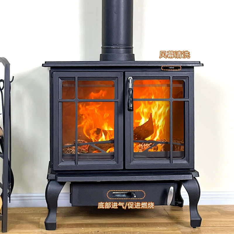 Kamin echtes Feuer Holzofen Haus Villa Wohn Gusseisen Herd Heizofen Wohnzimmer selbst gebaute Gast familie ländlich