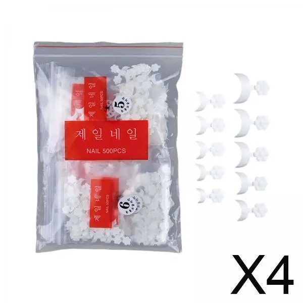

4xFrench Nail Tips Белая форма Накладные ногти Быстрое наращивание 500 шт.