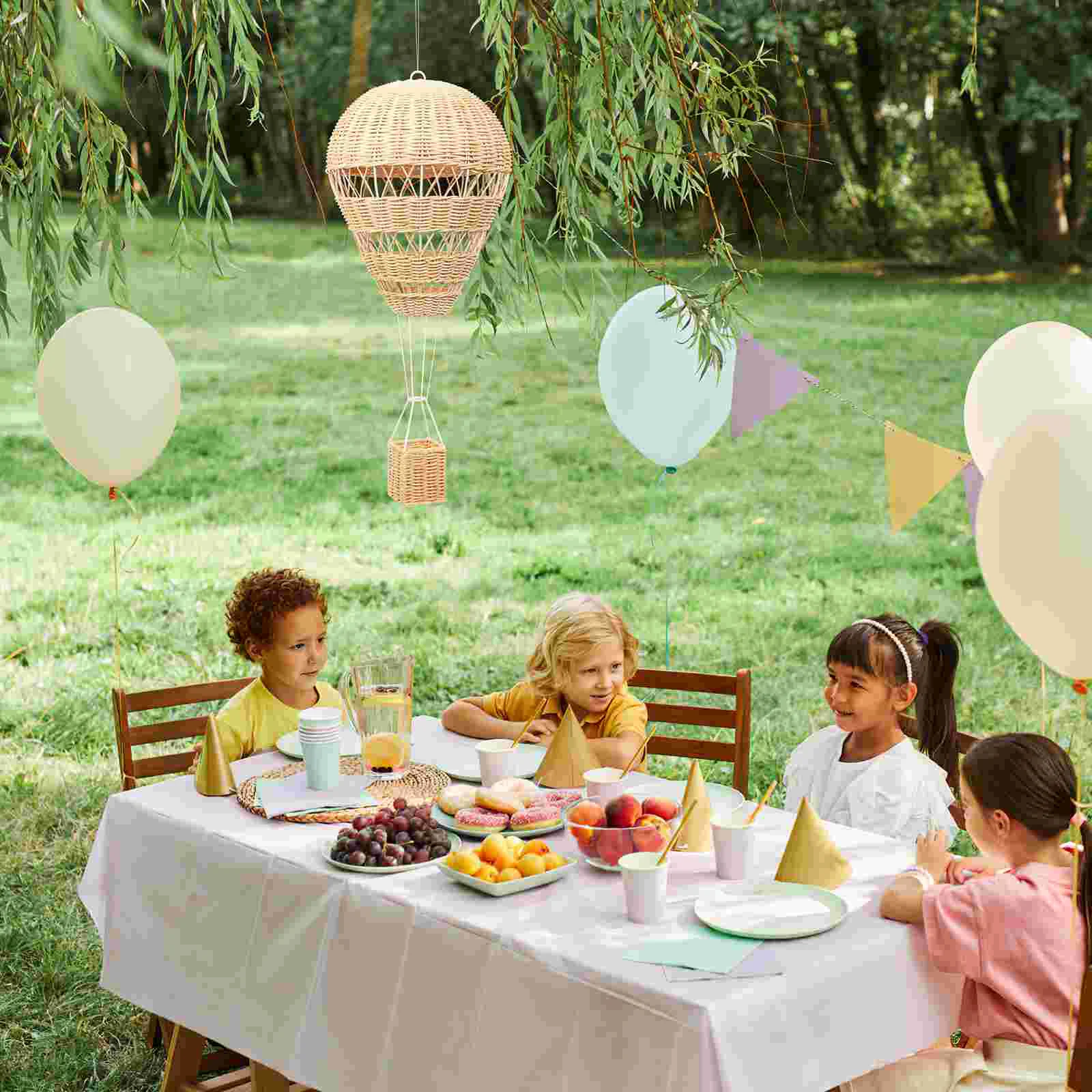 Decoraties Rotan Geweven Luchtballon Voorschoolse Mand Ijzerdraad Hangende Huishanger