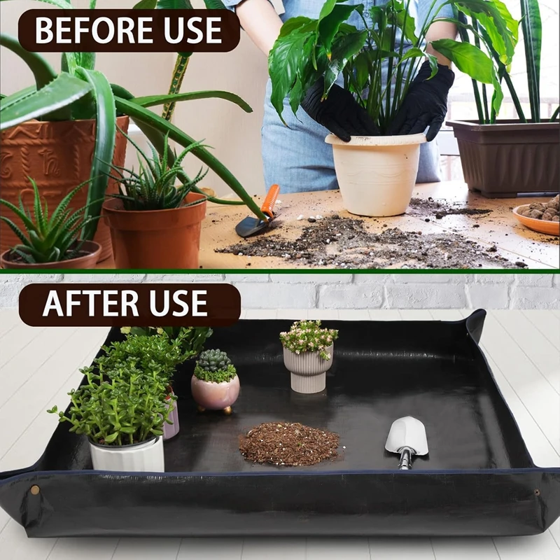 Custom Huge Flower Pot Black Transplantation Mat 100cm150cm200cm300cm400cm Folding Gardening Planting Mat Waterproof Leak Proof