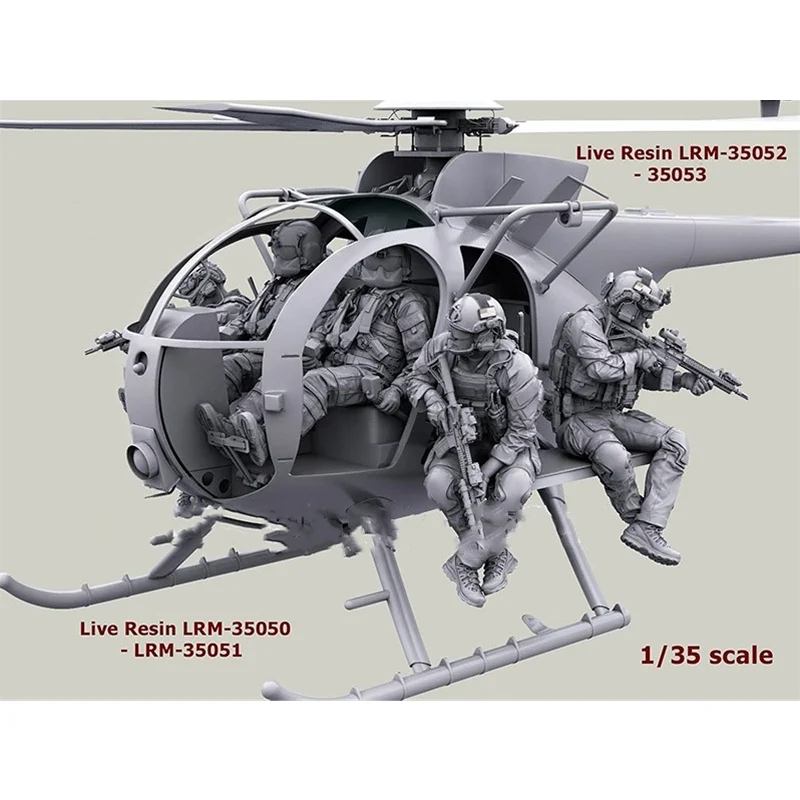 1/35 Resin Soldier model GK Modern military theme (9 people without aircraft) Unassembled and unpainted DIY kit 495