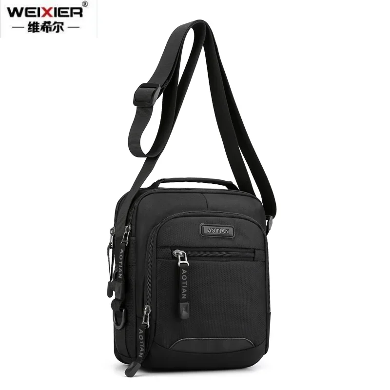 WEIXIER Brand Men\'s Shoulder Bag boys Crossbody Bag High Quality man Messenger Bag Nylon cellphone male Handbags Purse bolsas 가방