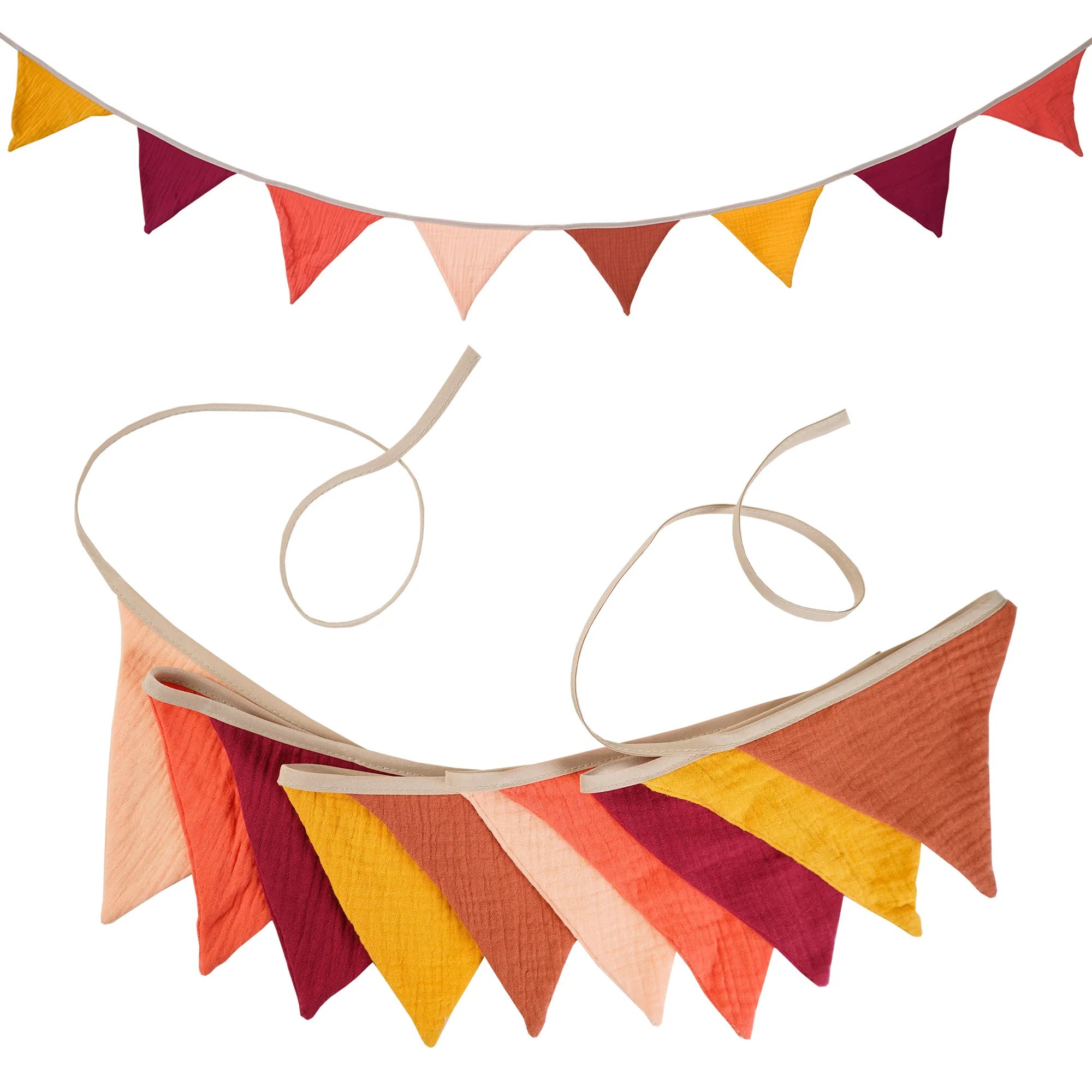 2,6 m große Wimpelkette aus Stoff für Kinderzimmer, 10-Dreieck-Wimpel-Flaggen, Party-Dekoration, Banner für Zuhause, Babyparty, Karneval, Girlande