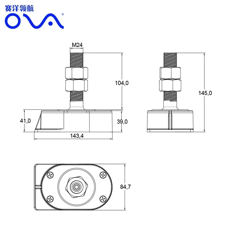 200 kHz 1 kW Marine Boat Transducer A-TD24B Ultraschall-Gummisensor
