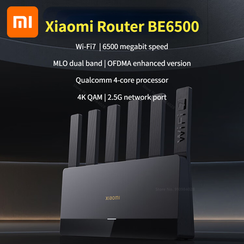  Xiaomi Router BE6500 Wi-Fi 7 4-Core 2.5G Ethernet Port lOT Intelligent Linkage Mesh Networking MLO Dual Bands Mijia APP Control 