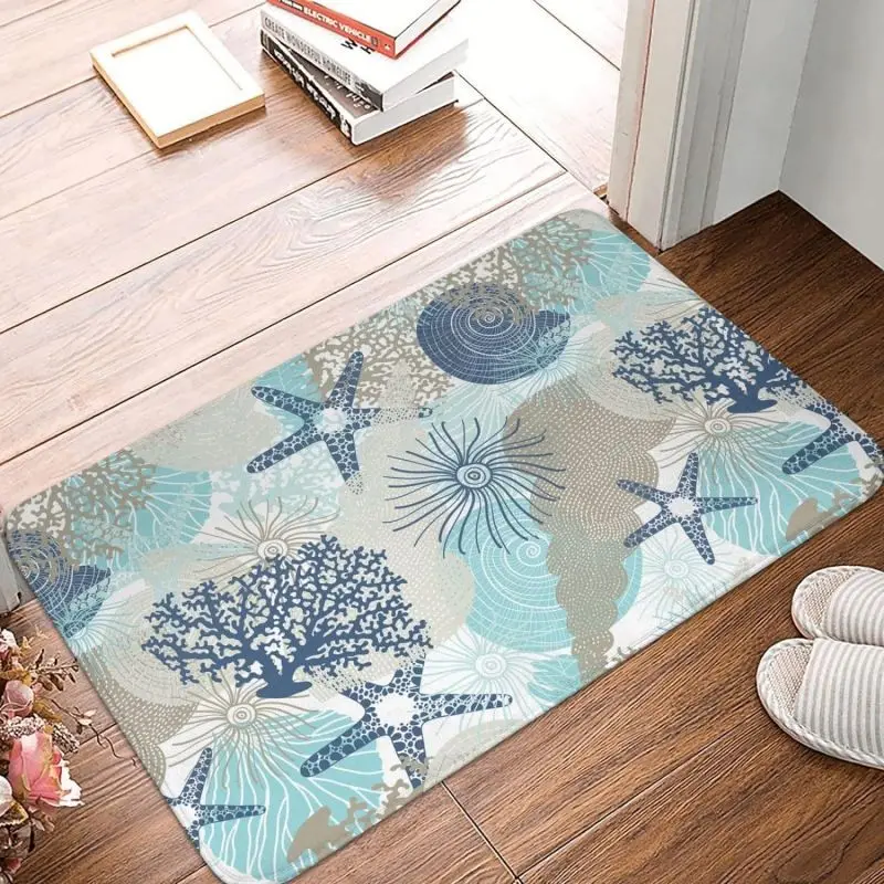 Rainbow Color Floor Door Mat Flower Printed Non Slip Kitchen Rug for Home Living Room Decor Washable Bathroom Entrance Carpets