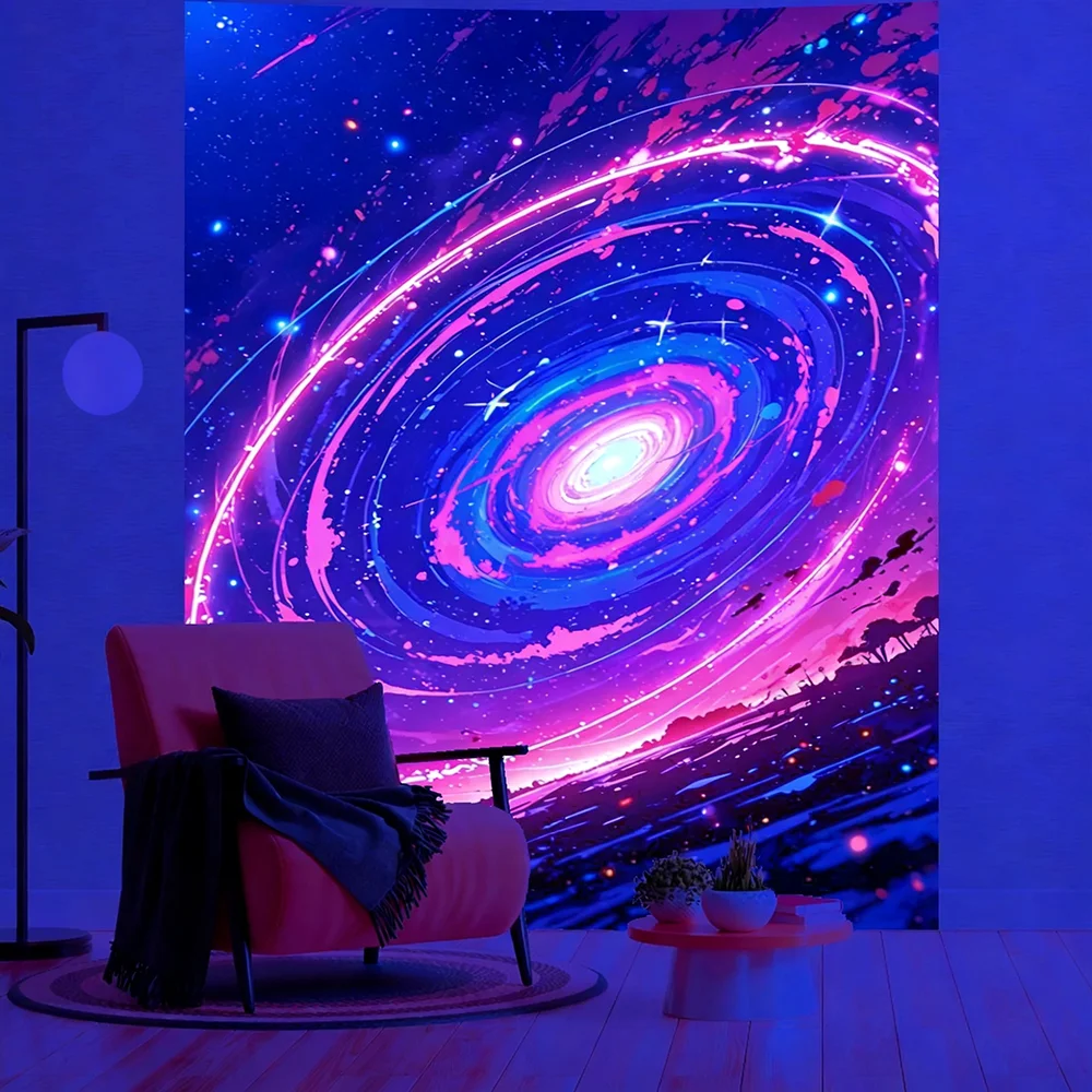 Glowing Cosmic Galaxy Tapestry UV reaction tapestry background decoration wall hanging bedroom party decoration
