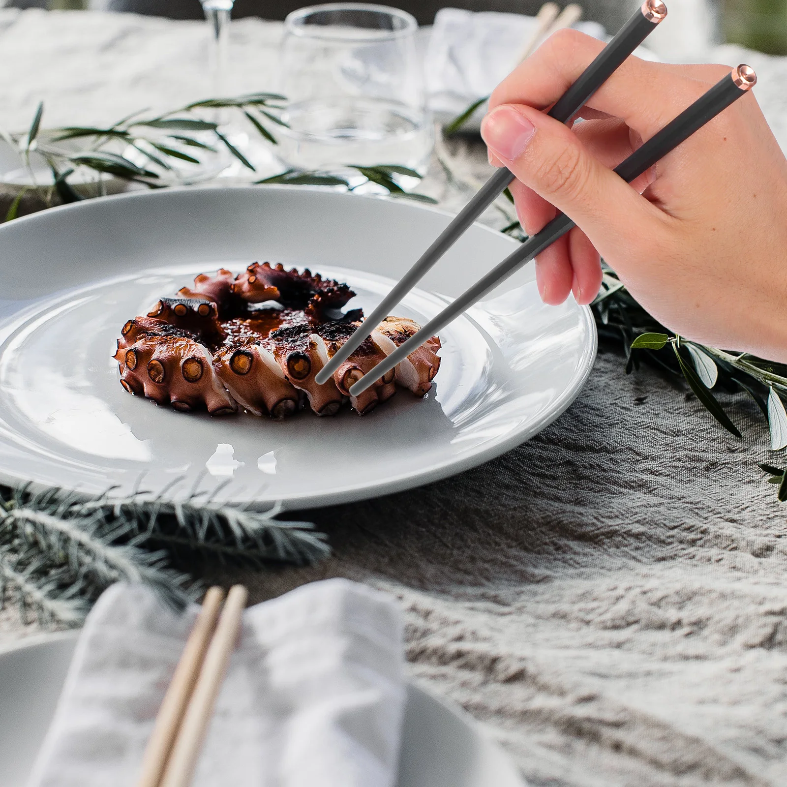 

5 Pairs Anti-slip Alloy Chopsticks Style Reusable Chinese for Cooking PET Baby Dishwasher Safe