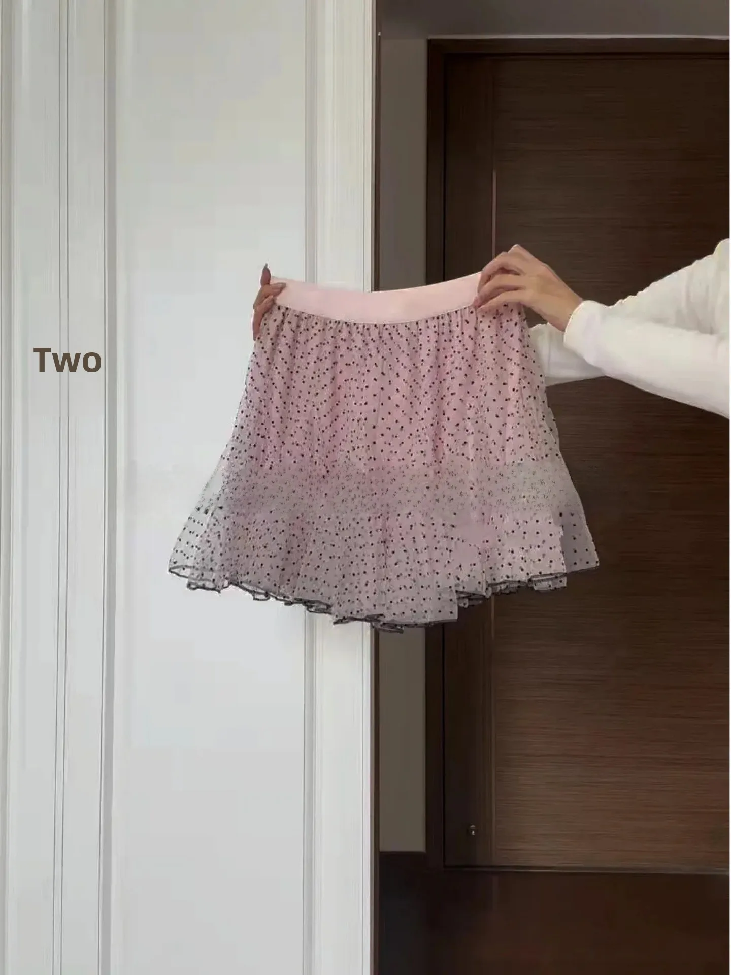 

plus Size Polka Dot A-Line Skirt High Waist Pink Design Sweet Summer Skirt for plus Size Women Comfortable Breathable