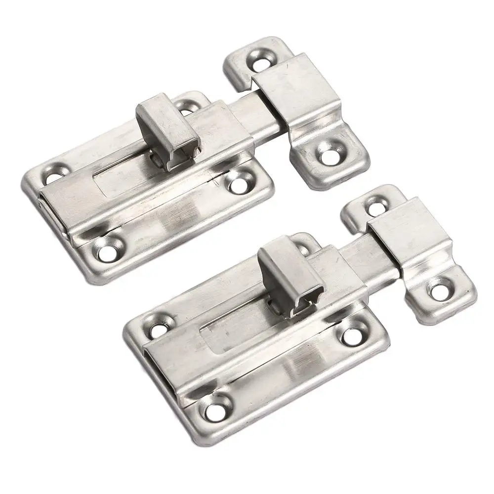 Toilet Stainless Steel Bathroom Door Bolt Cabinet Catches Shed Lock Padlock Clasp Set