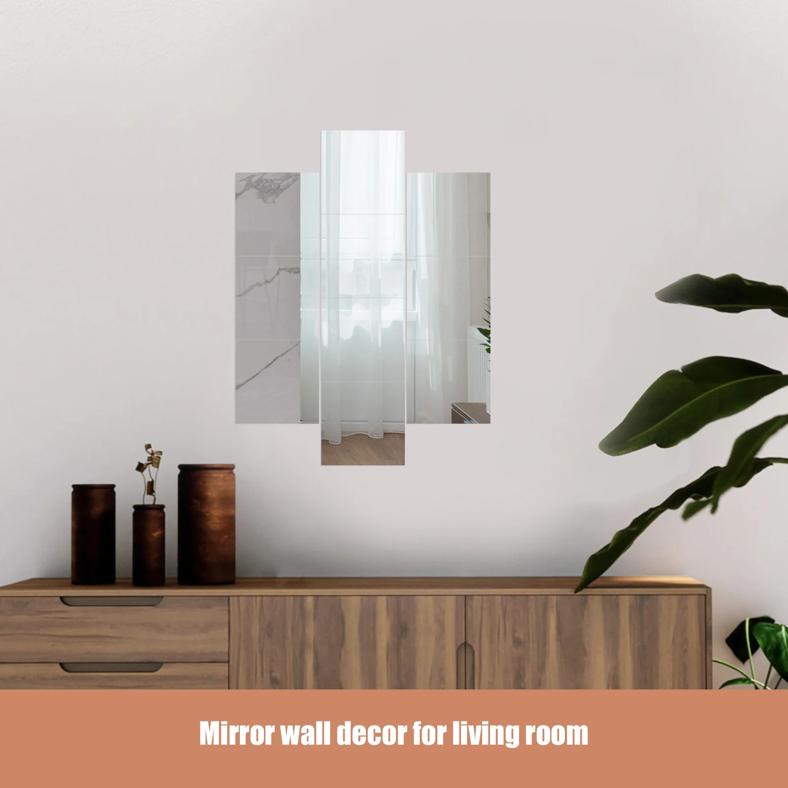 

Full Body Mirror Wall Stickers PVC Removable Large Decorative Stickers for Living Room Glass Ceramic Tiles Smooth Surface