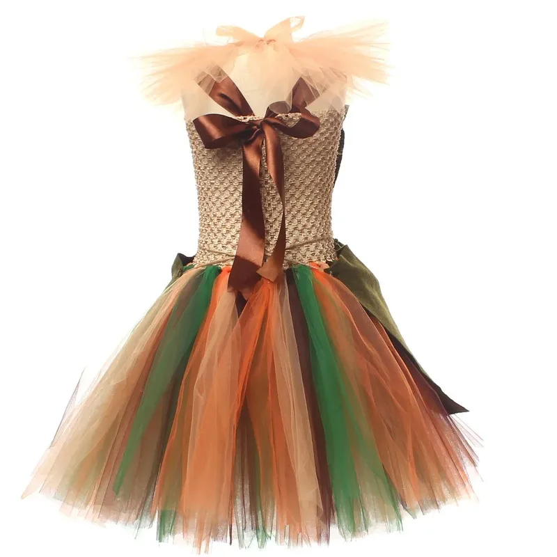 Wizard of Oz Scarecrow Cosplay Drama Costume Girls Clown Witch Roleplay Dress Hat Suit Halloween Carnival Theme Party Outfit view 2