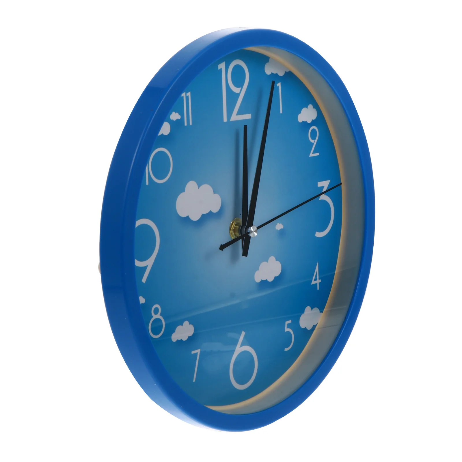 

Silent Wall Clock Hanging Decor Round Blue Operated Ultra Quiet PVC Waterproof Long Life Timing Practical HomeDecoration