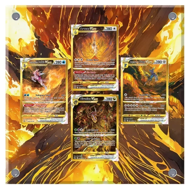 

Pokemon Gift Giratina Palkia Dialga Acrylic Extended Painting Stuck Brick Anime Classics Game Collection Card Display Stand Toy