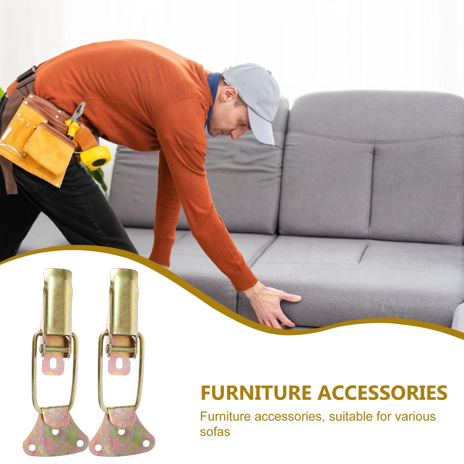 2 Pcs Sofa Connector Bed Accessories Component Leg Hardware Steel Part