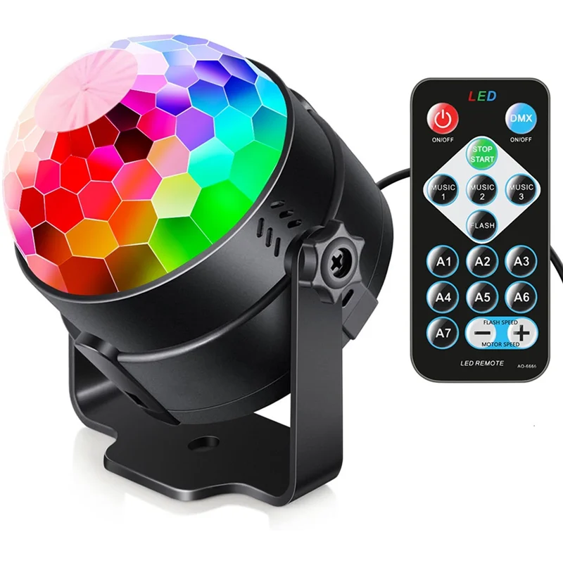 

ABKS-Portable Sound Activated Party Lights Indoor Outdoor,Disco Ball Strobe Karaokelight Supplies For Christmas Halloween(EU) EU