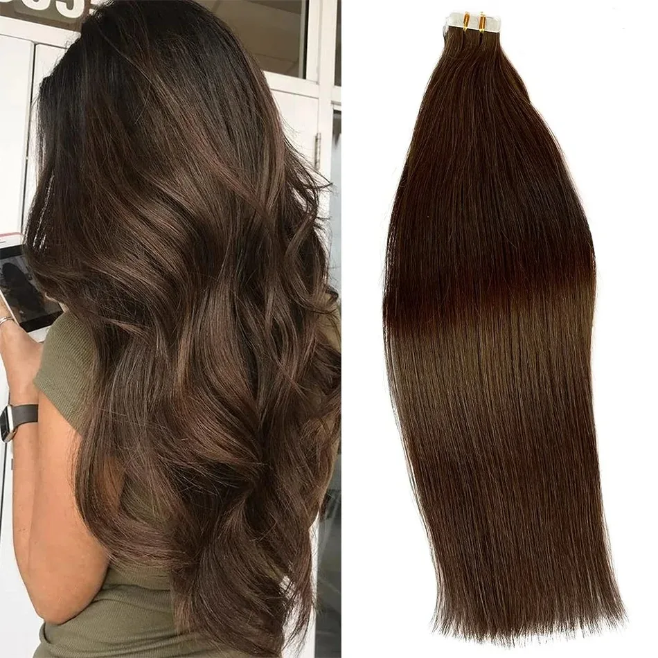 

Накладные пряди из натуральных человеческих волос на невидимой ленточной основе, 20 шт. в упаковке, полный комплект для головы, требуется 40-60 шт. для увеличения объема и длины, для тонких волос.