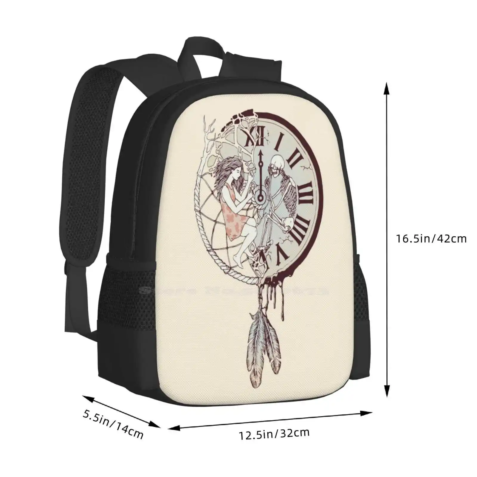 Mochila escolar con diseño de patrón de moda para mujer y niña, bolsa de viaje con diseño de Life Is But A Dream, atrapasueños para dormir