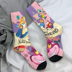 Alice In Wonderland Cheshire Cat Alice Stockings Design Funny Socks Autumn Anti Bacterial Socks Men Running Sports Quality Socks