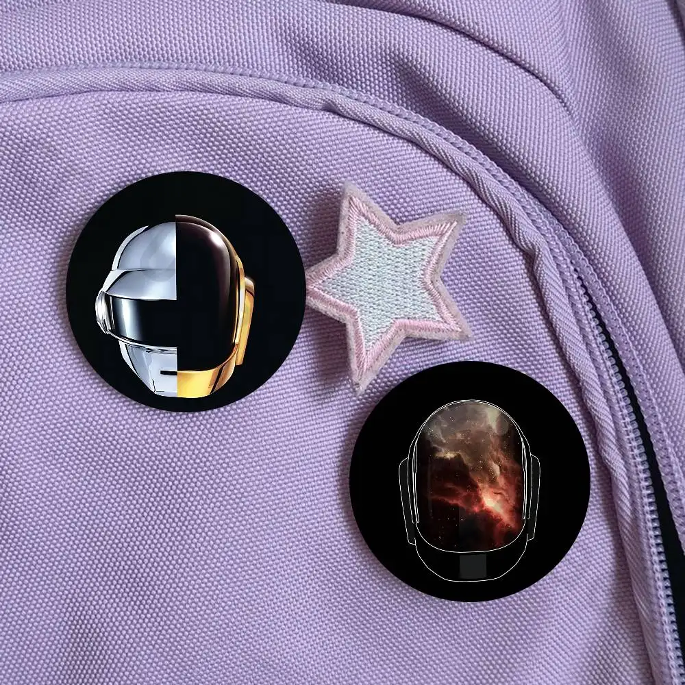 D-Daft P-Punk Band 32/44/58mm Handmade Pins Round Brooch Badge Backpacks Clothes Jewelry Gifts