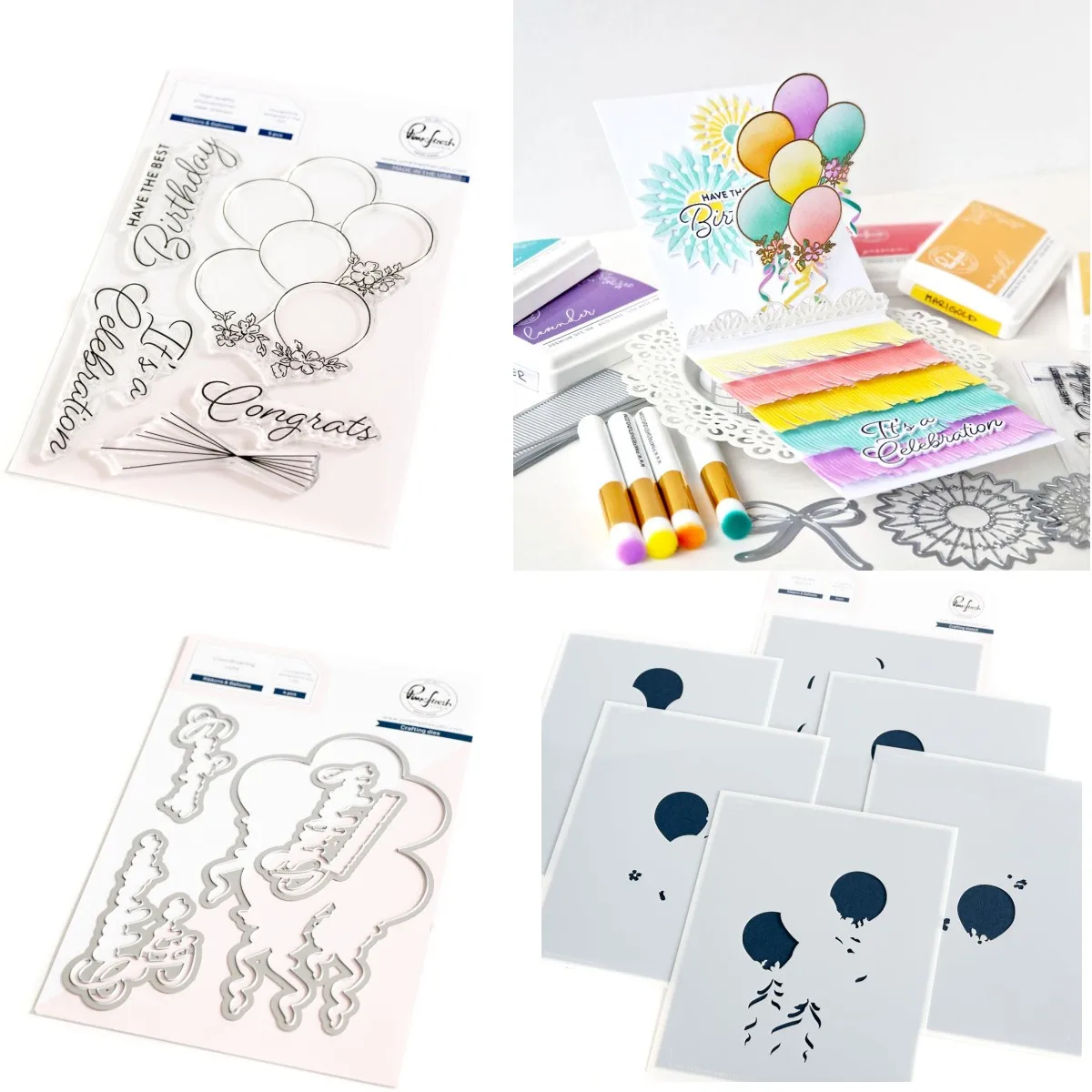 

Ribbon Balloon Metal Cutting Dies Clear Stamps Stencil Diy Molds Scrapbooking Paper Making Crafts Template Handmade Card 2023