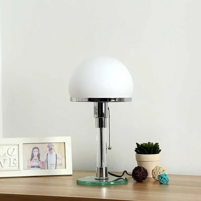 

Bauhaus Lamp White Table Lamp Danish Designer Nordic Bedroom Bedside Simple Glass Table Light For Living Room