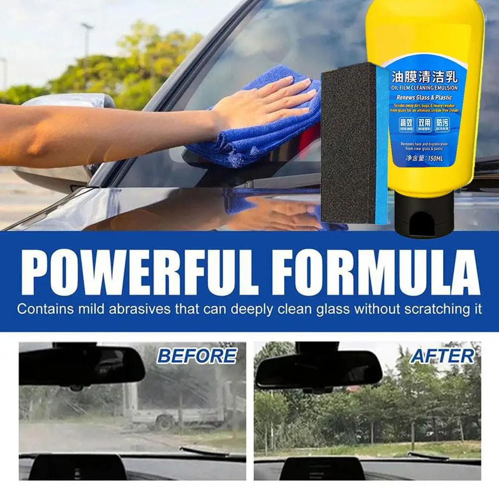 Glass Oil Film Remover Kit for Car, Oil Film Emulsion Glass Cleaner Quick Effect Coating Agent, Car Windshield Glass Cleaner view 3