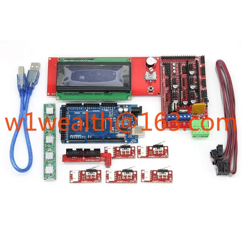 مجموعة طابعة ثلاثية الأبعاد باستخدام الحاسب الآلي لاردوينو ميجا 2560 R3 المنحدر 1.4 تحكم LCD 2004 + 6X الحد التبديل Endstop 5 a4988 السائر سائق ثلاثية الأبعاد Pr #4