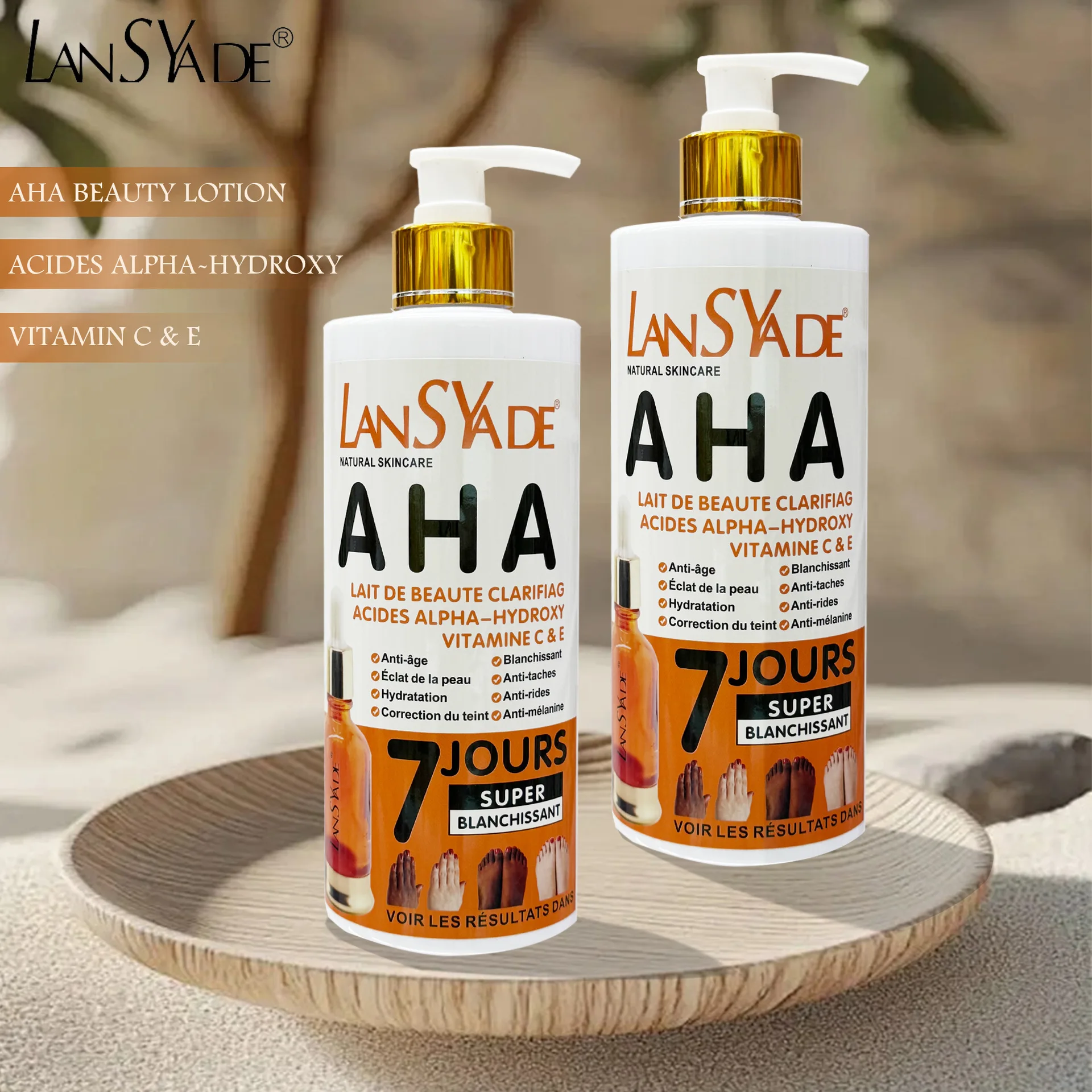 500ml AHA Hand & Body Lotion Brightening Moisturizing Body Cream Improve Dark Spots Smooth Skin Body Care Lotion