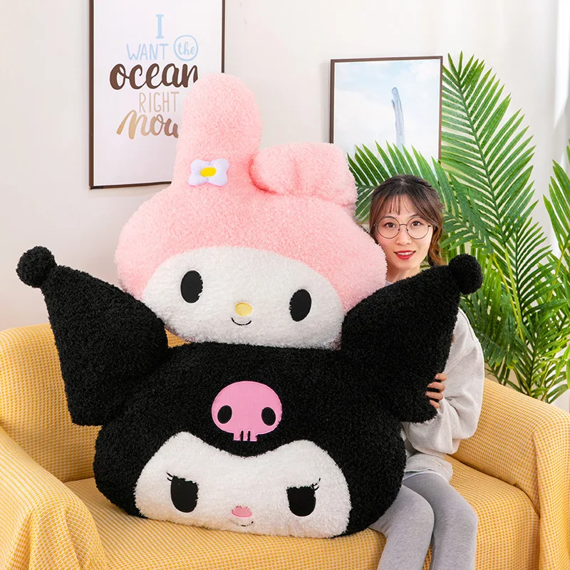 Oversized Kuromi Melody Soft Stuffed Toy Pillow Cushion Cute Cartoon KT Cat Doll Sofa Sanrio Hello Kitty Plush Toy