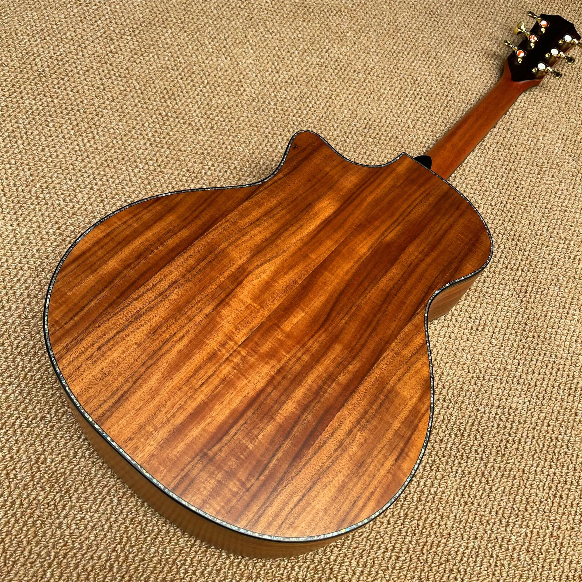 

All Koa Wood 41 Inches T-PS14 Acoustic Guitar Abalone Ebony Fingerboard Electric Acoustic Guitar