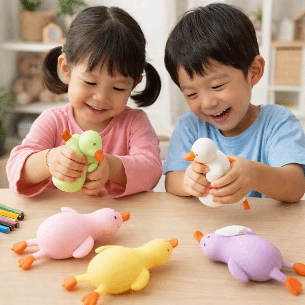 Colorful Duck Pinch Le Transformable Squishy Texture Duck Vent Toys Stretch Function Fun Design Fidgets Toys For Kids