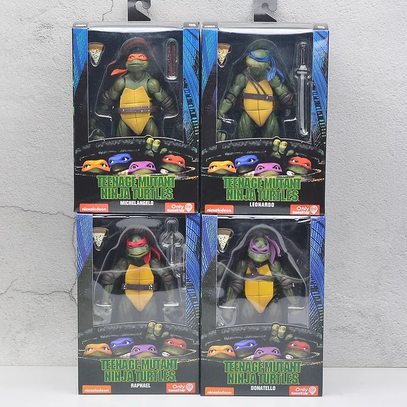 NECA 4 unidades/conjunto Tortugas Ninja mutantes adolescentes Leonardo ‌ Raphael Action Figure Film Edition Filmes Modelo Anime Crianças Para Boneca Brinquedo