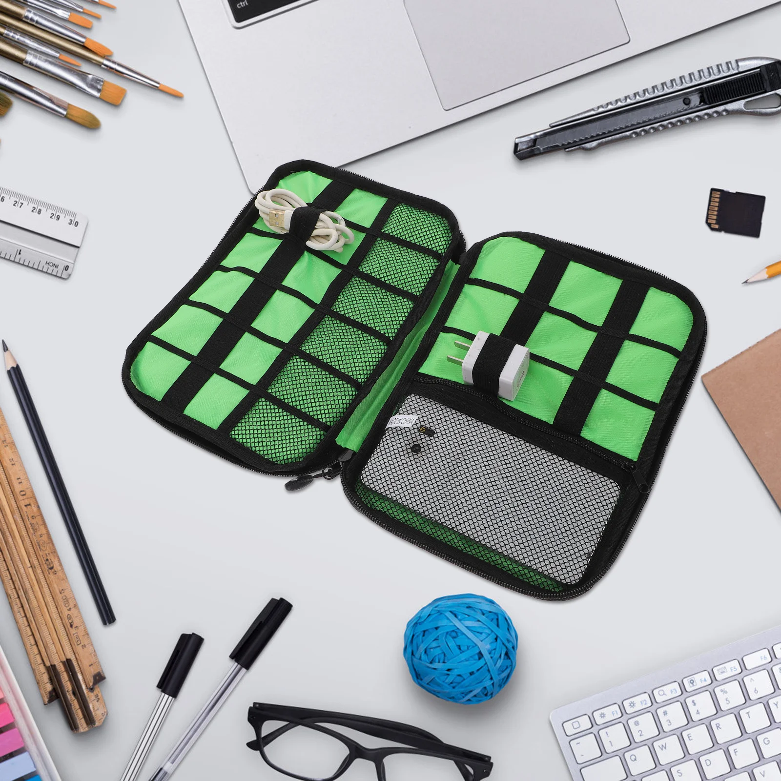 

Travel Electronics Organizer Waterproof 600d Oxford Cloth Cable USB Cord Storage Case Compact Portable for Office Home