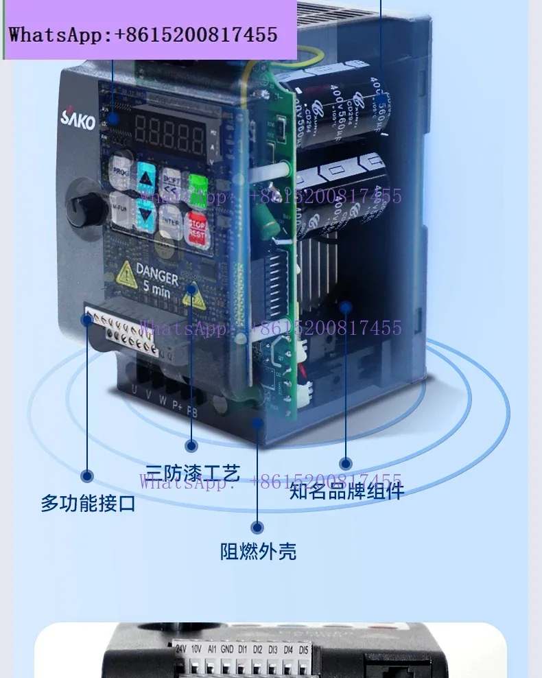 

Sanke inverter three-phase 380V0.75-1.5 - 2.2-4 - 5.5KW single-phase 220v motor speed control cabinet