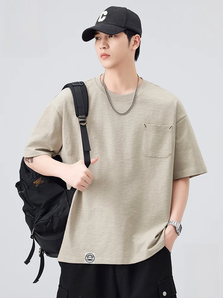 

Мужская летняя футболка Paul Frank из бамбукового хлопка с коротким рукавом, тонкая, дышащая, свободного кроя, с круглым вырезом