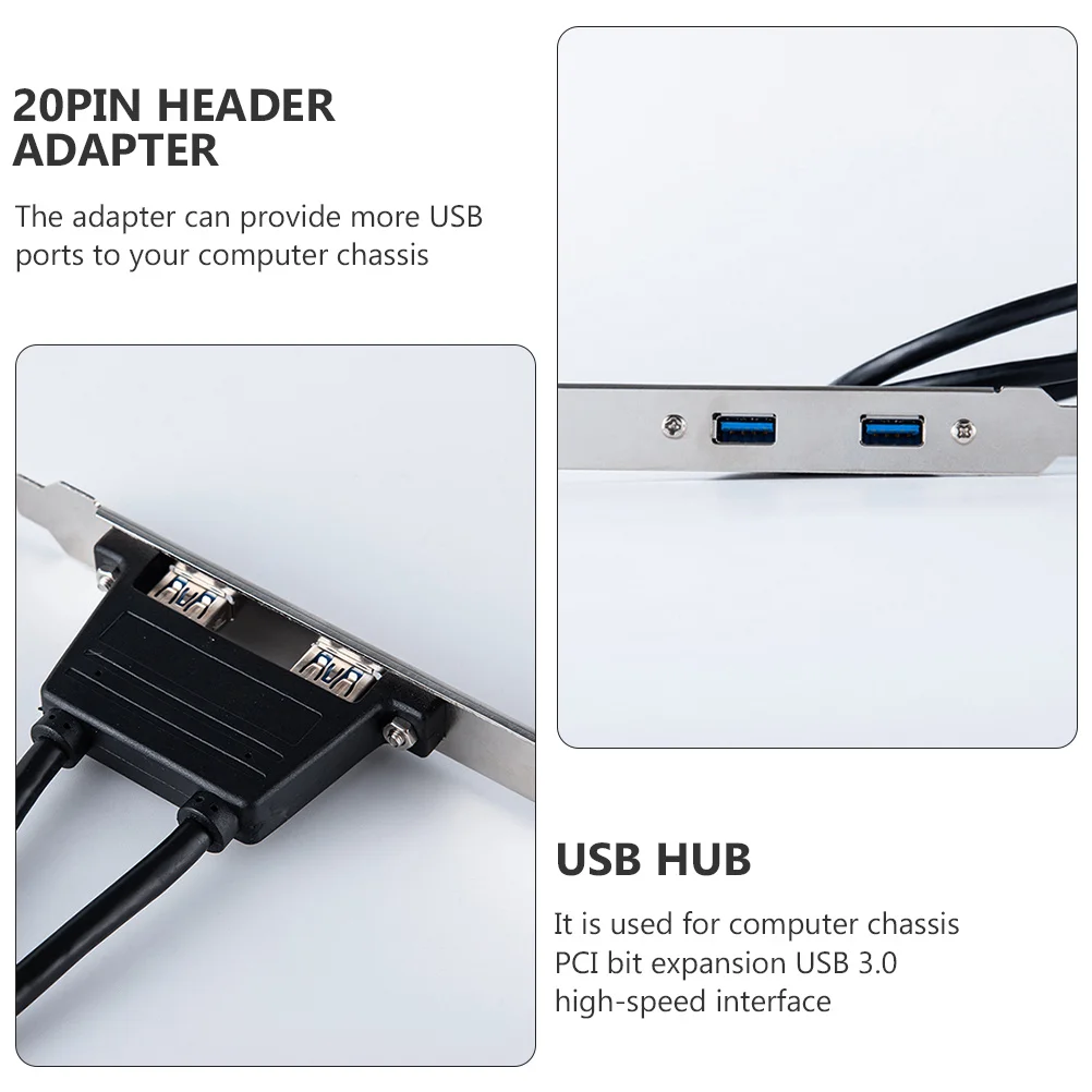 

Rear Panel Expansion Bracket 20pin Header Connector Pci USB 3.0 Hub Motherboard Adapter Durable Long Time Use Pci Slot USB Hub