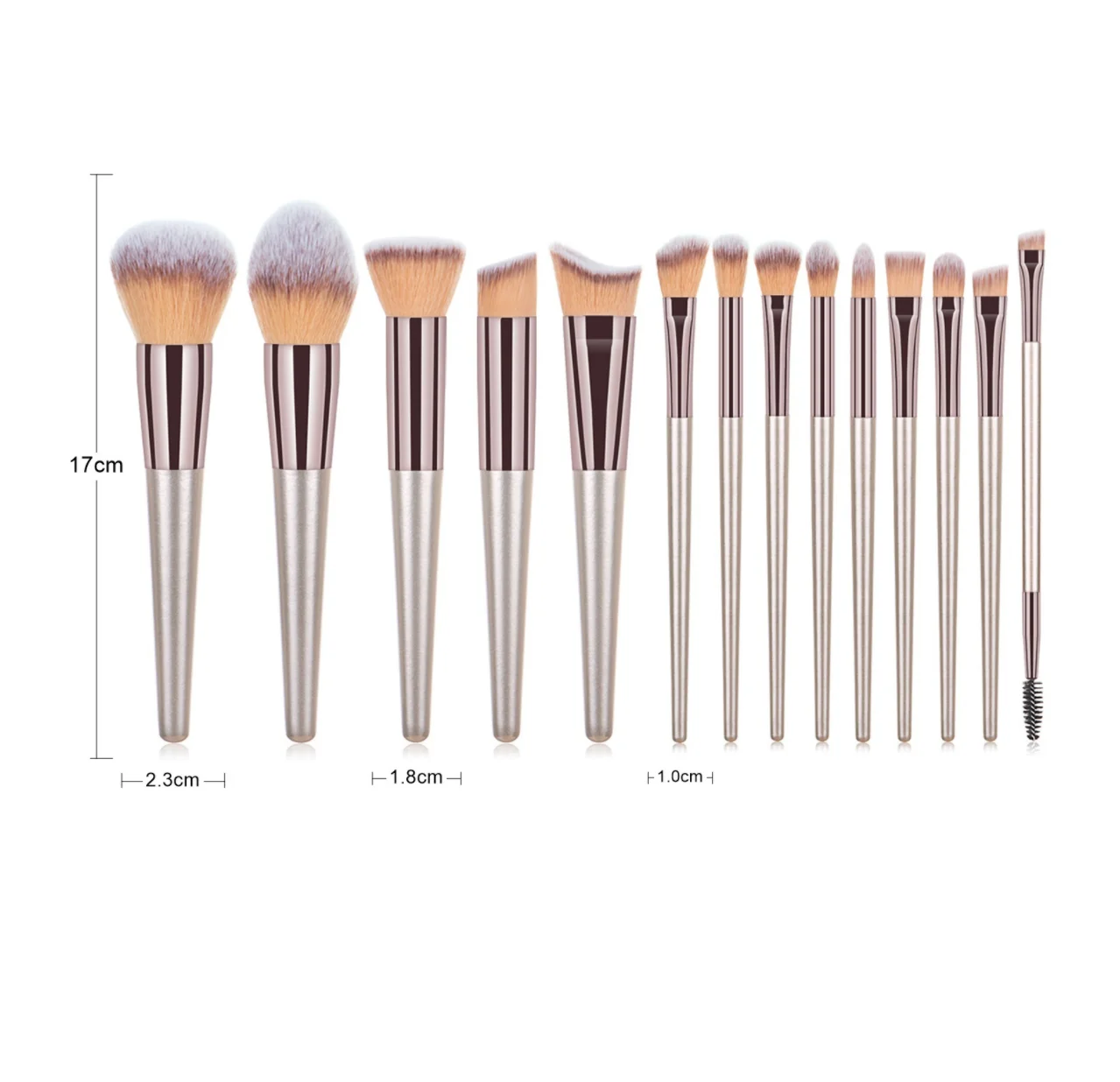 KOSMETYI High Quality Soft Hair Wooden Handle Loose Powder Blush Foundation Contouring Eye Brush Complete Makeup Tool Set