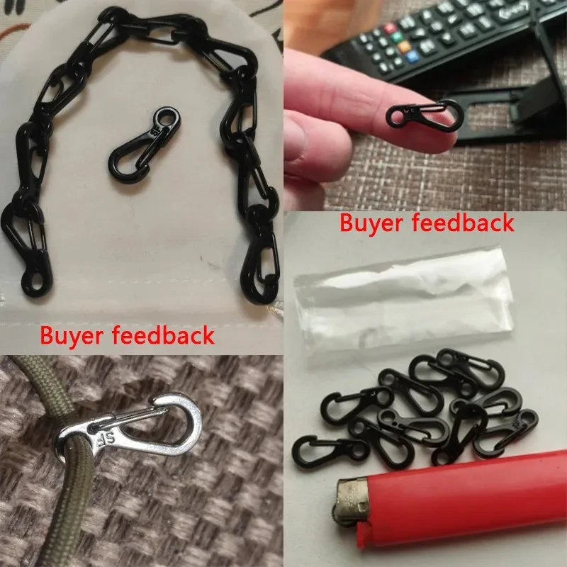 20Pcs Mini Frühling Karabiner Set Outdoor EDC Seil Verschlüsse Schlüsselbund Camping Haken Paracord Clips Taktische Überleben Schnalle – Detail 6