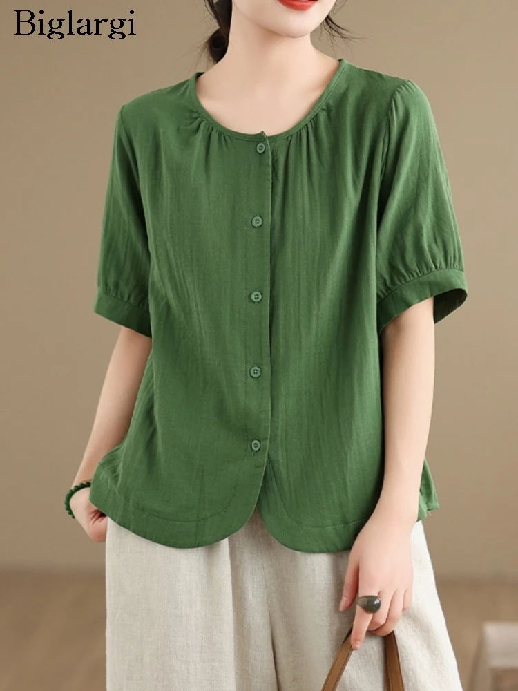 

Oversized Summer Shirts Women Irregular Fashion Casual Ladies Cropped Blouses Loose Short Sleeve Woman Shirt