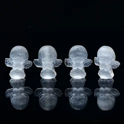 1pc Natural Selenite Carving Angel White Selenite Loveliness Statue Craft Decor Healing Crystal Energy Stone Witchcraft Gifts