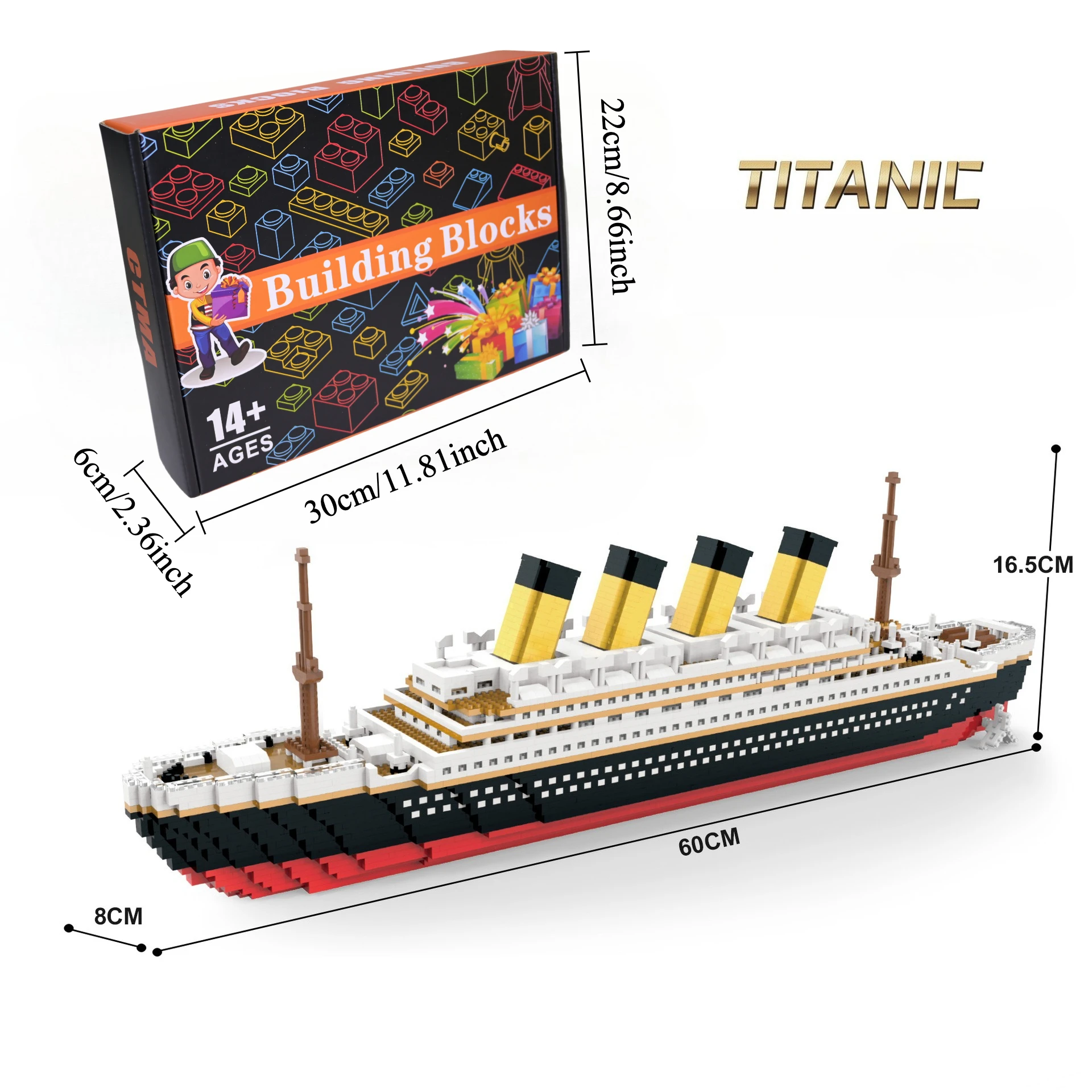4000+Pcs Titanic Model Cruise Ship Building Blocks MOC Boat Bricks Collection DIY Construction Toys for Children Gift image 3