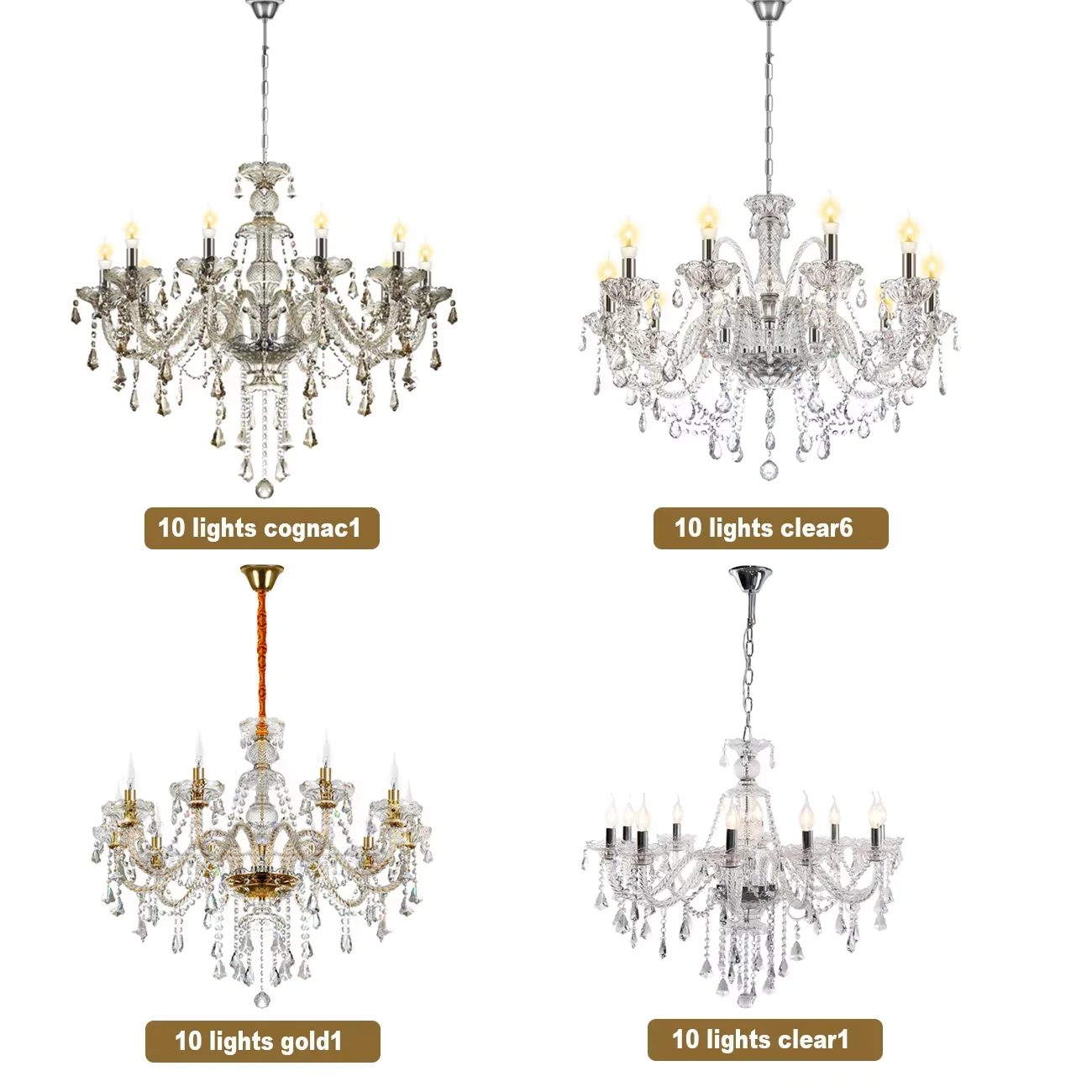 Lighting Decoration Ideas - Lampadario in Cristallo a 10 Bracci,
