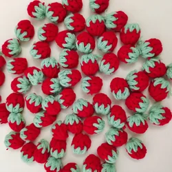 20PCS Of Hand-crocheted Wool Small Strawberry DIY Knitted Mini Strawberry Patch DIY Pendant Clothing Bag Accessories