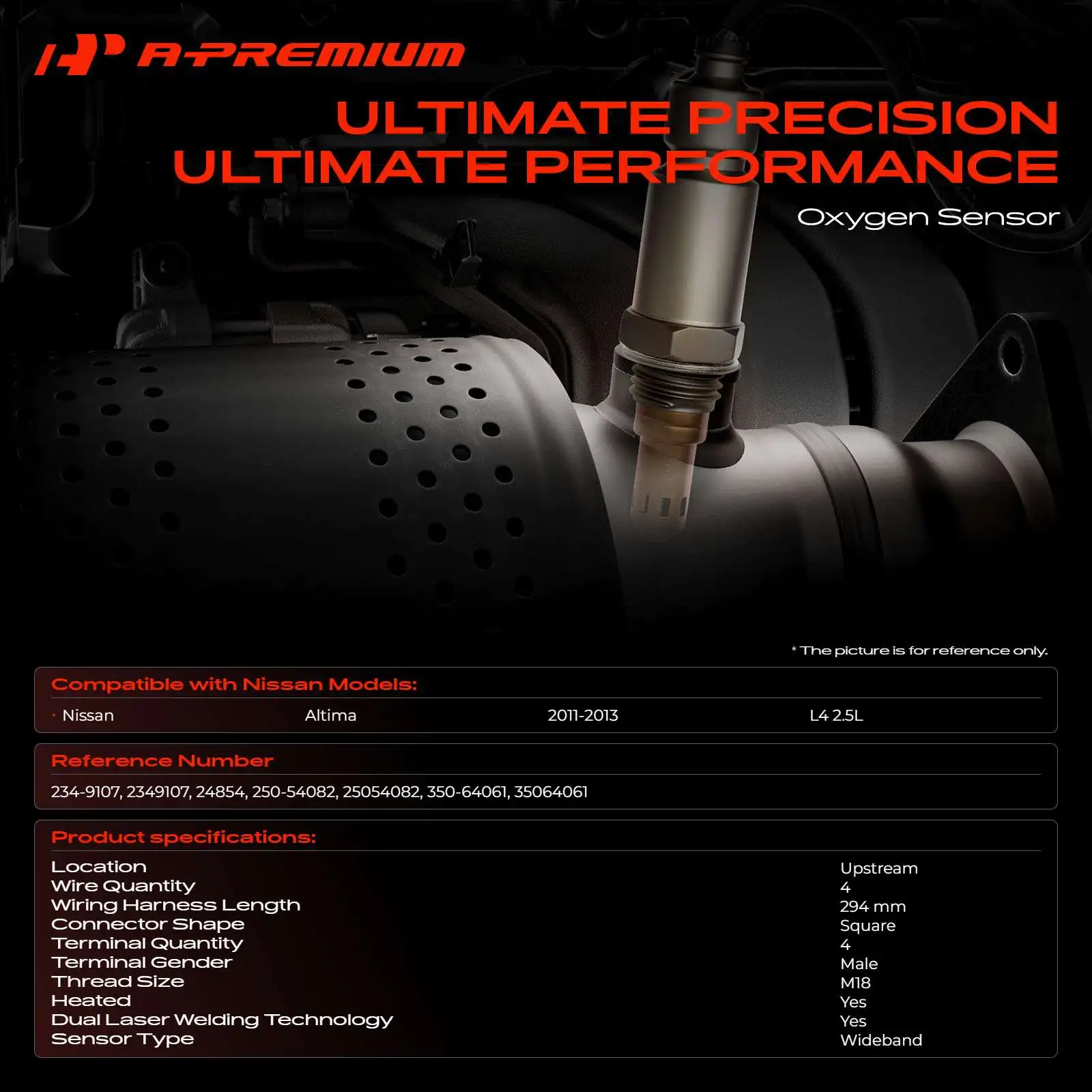 A-Premium Upstream O2 Oxygen Sensor for Nissan Altima 2011-2013