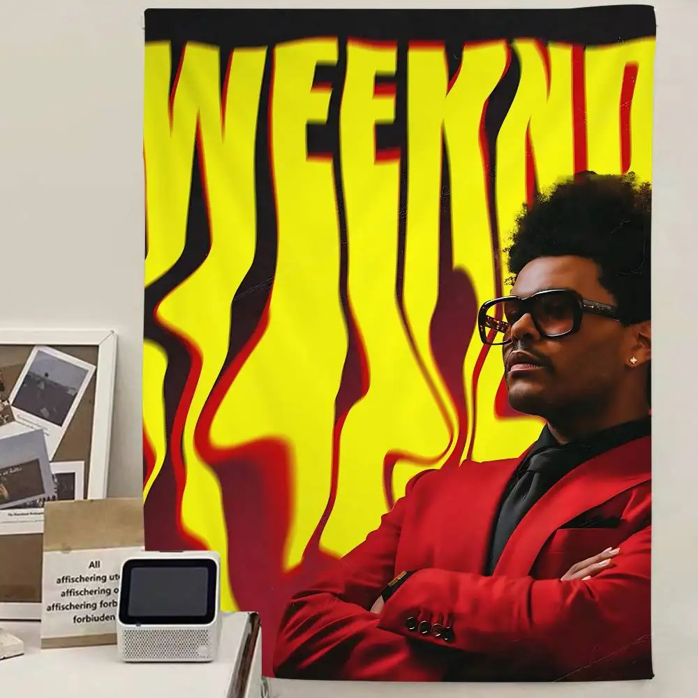 Pop Rap Hip Hop Singer The W-Weeknd Printed Large Wall Tapestry Indian Buddha Wall Decoration Witchcraft Bohemian Hippie Wall