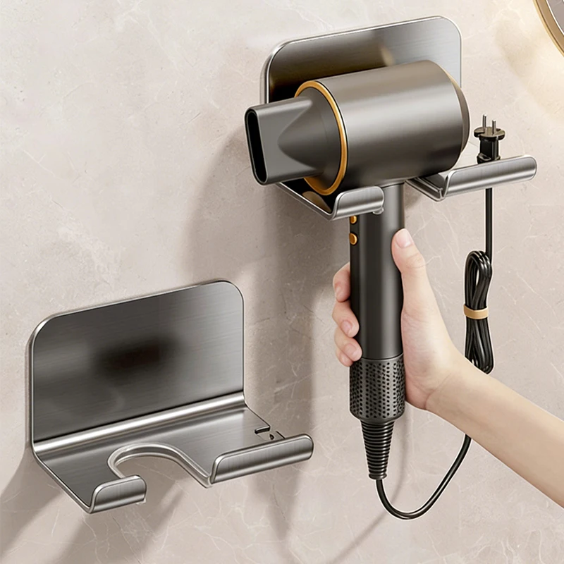 

Стеллаж для хранения фена без перфорационных отверстий, подвесная стойка для фена в ванной, настенный кронштейн для воздуховода в ванной комнате